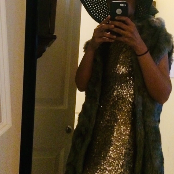 Esley Small Gold Sequin Open Back Tank Short Dress - Picture 15 of 16